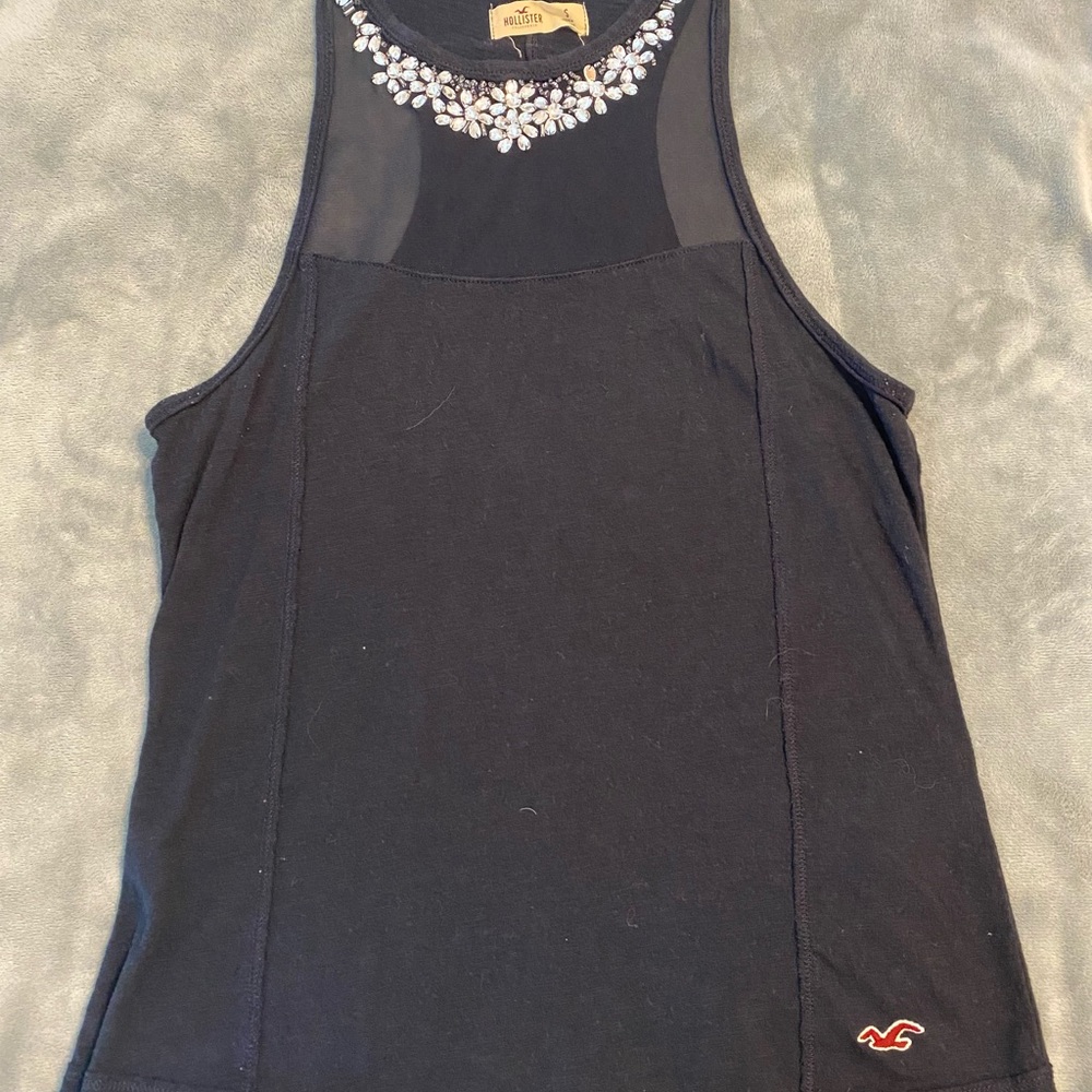 Blue Mesh Tank Top